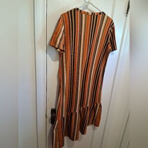 Zara Kids Striped Dress in Orange and Navy